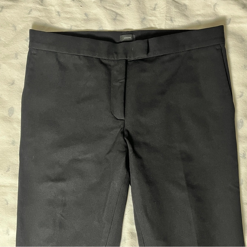 Joseph 'Finley' Gabardine Straight Leg Pants Italian Bi‑Stretch Twill Black US 8 - Picture 4 of 16